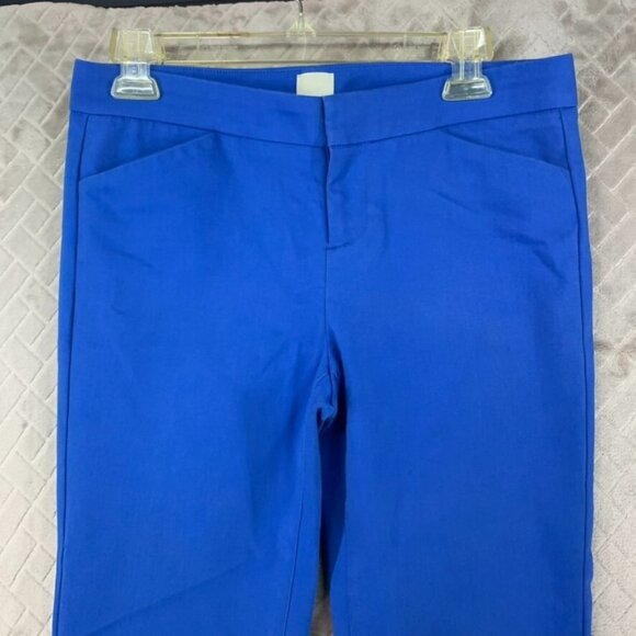 Ecru Womans 4 Office Dress Pants Bright Blue Skinny Ankle Mid Rise Stretch - Picture 2 of 15